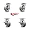 Service Caster 5 Inch Kingpinless V Groove Semi Steel Wheel Swivel Caster Set with 2 Brakes SCC SCC-KP30S520-VGR-2-SLB-2 - alternate 6